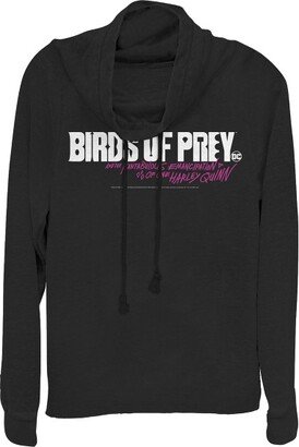 Juniors Womens Birds of Prey Fantabulous Logo Cowl Neck Sweatshirt - Black - Small