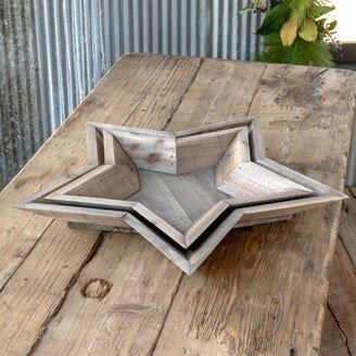 Beveled Star Bowls, Set of 2 - Large: 23.5L x 23.5W x 2.5H