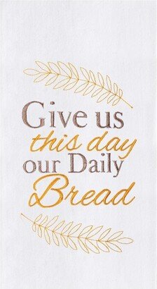 Our daily Bread Embroidered Cotton Flour Sack Kitchen Towel Dishtowel