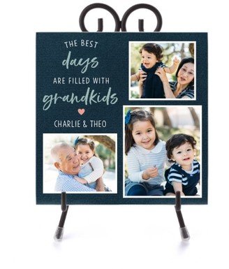 Ceramic Tiles: Best Grandkids Ceramic Tile, Glossy, 6X6, White