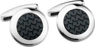 Stainless Steel And Rubber Classic Racing Cufflinks