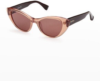 Two-Tone Plastic Cat-Eye Sunglasses