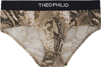 Theophilio SSENSE Exclusive Beige Snake Swim Briefs