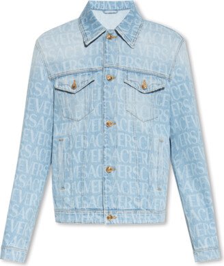 Light Blue Denim Jacket With Logo