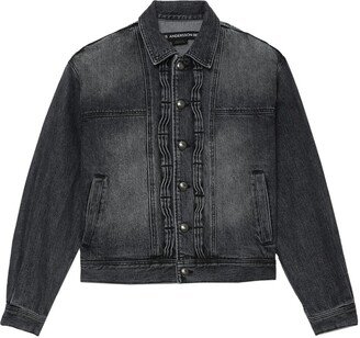 Spread-Collar Cotton Denim Jacket