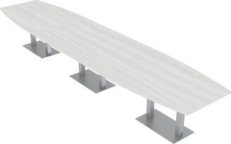 Skutchi Designs, Inc. 16 Ft Modular Boat Shaped Boardroom Table Metal Bases Electrical Units