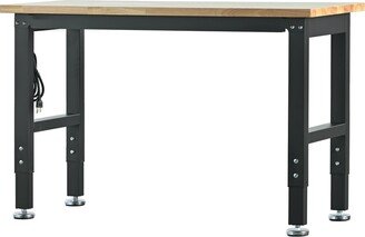 TONWIN 72''Adjustable Multifunctional Rubber Wood Top Heavy-Duty Workbench