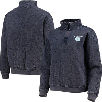 Women's Gameday Couture Navy North Carolina Tar Heels Unstoppable Chic Quilted Quarter-Zip Jacket