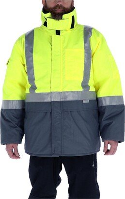 Big & Tall High Visibility Freezer Edge Insulated Jacket with Reflective Tape - Big & Tall - Lime / Grey