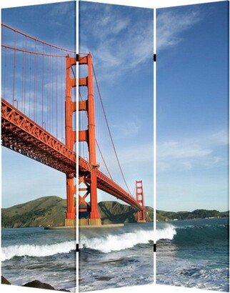 Brar 71 Inch 3 Panel Canvas Screen, San Francisco, Golden Gate Bridge - 72 H x1 W x 48 L Inches