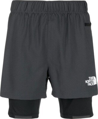 Logo-Print Layered Performance Shorts