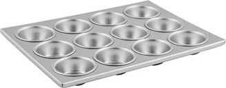 Muffin Pan, Aluminum, 12 Cups, 3-Oz Cups, Silver