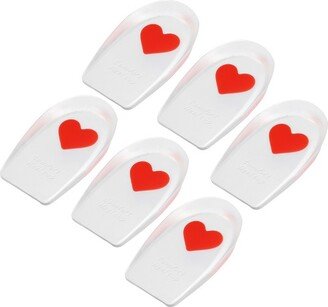 Unique Bargains Silicone Heel Support Cup Pads Orthotic Insole Plantar Care Heel Pads Love Pattern Size 33-39 Red 6 Pcs