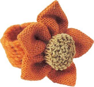 Jute Posy Napkin Ring, Set Of 4, Color Orange