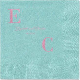 Wedding Napkins: Vibrant Vows Napkin, Pink, Aqua