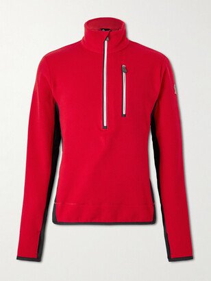 Jersey-Trimmed Fleece Half-Zip Ski Base Layer