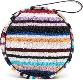 Stripe-Print Towelling Clutch Bag