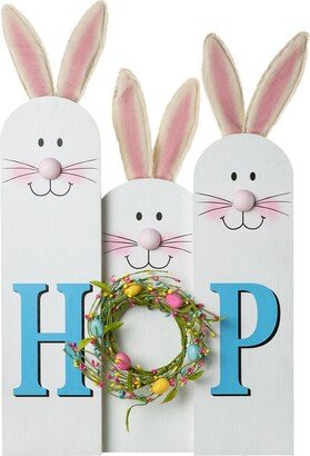 Wooden Happy Easter Bunny Porch Sign Decor