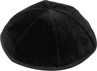 6 Part Black Yarmulke With Rim Size 6