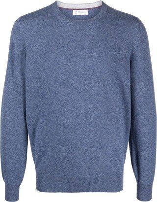 Mélange-Effect Crew-Neck Cashmere Jumper