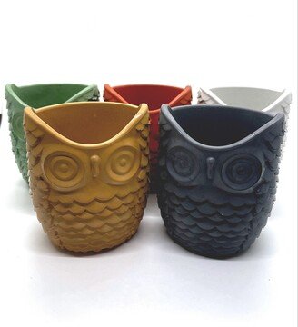 Owl Gift - Home Decor Office Jar Concrete Planter Cement Palo Santo Holder Pencil