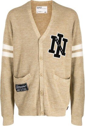 Logo-Patch Striped Cardigan