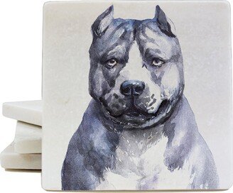 R & Imports I Love My American Pit Bull Terrier Marble Coaster For Drinks 4-Pack