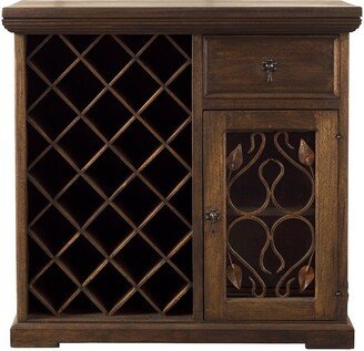 Reclaimed Wood Wine Rack & Cabinet With Wrought Iron Inserts by Artesano Iron Works | Home Decor - N/A