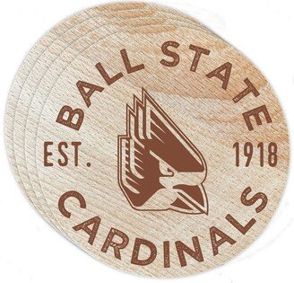 Ball State University Wood Coaster Engraved 4-Pack