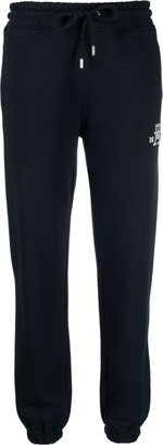 Monogram-Embroidered Cotton Track Pants