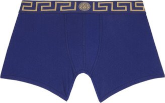 Blue Greca Border Long Boxers-AA