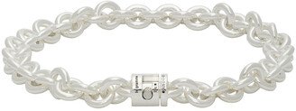 Silver Slick Polished 'Le 21 Grammes' Entrelacs Bracelet