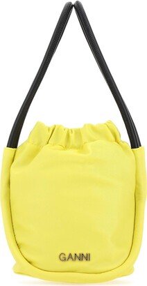 Yellow Nylon Mini Knot Bucket Bag