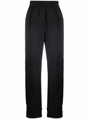 Ankle-Strap Straight-Leg Trousers