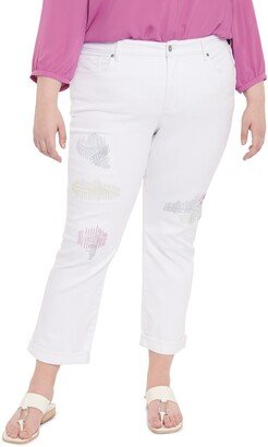 Marilyn Cool Embrace Multicolor Repair Ankle Straight Leg Jeans