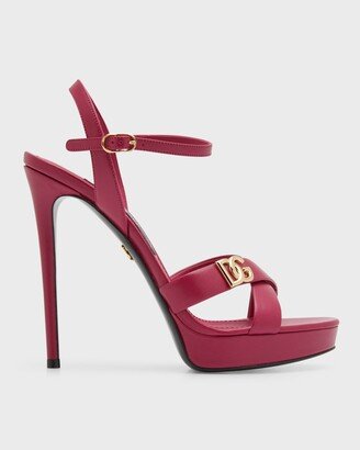 Olimpya Leather Crisscross Platform Sandals