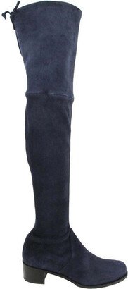 Women's Midland Nice Blue Stretch Suede Knee High Boot-AA