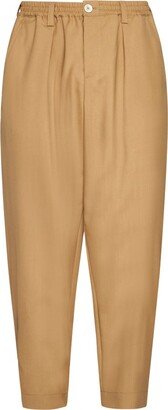 Pleated Cropped Trousers-AO