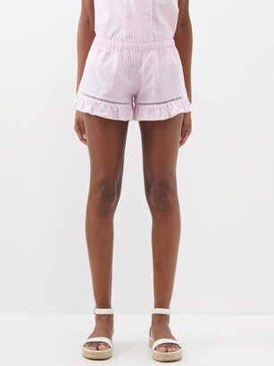 Salvia Striped Cotton-poplin Shorts