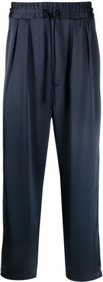 Elasticated-Waist Cropped Trousers-AG