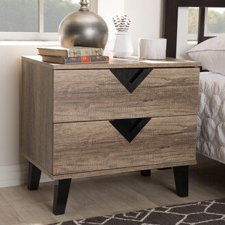 Carson Carrington Dragor Contemporary Light Brown Wood Nightstand