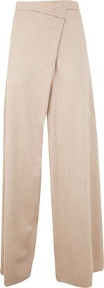 Asymmetric Wide-Leg Trousers-AA