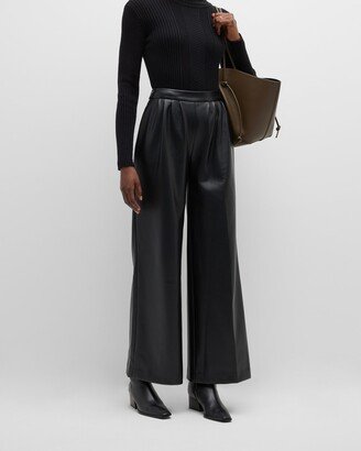 Pleated Wide-Leg Trousers-AL