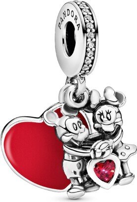 Cubic Zirconia Disney Mickey Mouse Minnie Mouse Love Dangle Charm