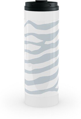 Travel Mugs: Brackenbury Beach Custom - Blue Stainless Mug, White, 16Oz, Gray
