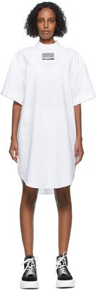 White Inside-Out Short Sleeve Shirt Dress