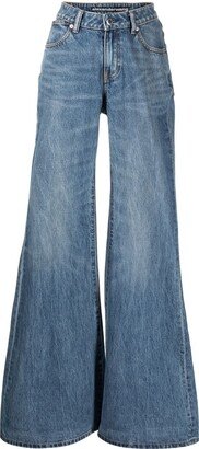 Wide Flared Stonewash Jeans