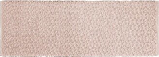 mDesign 60 x 21 Cotton Rectangular Bathroom Rug, Long Runner - Light Pink