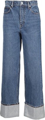 Logo Patch Straight Leg Jeans-AD