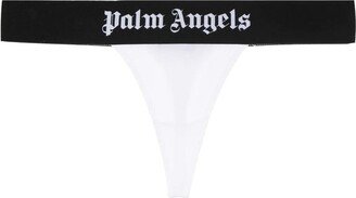 White Thong With Logo Band